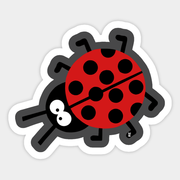 Ladybug Beetle Nature Funny Scary Designer Lucky Sticker by gani90